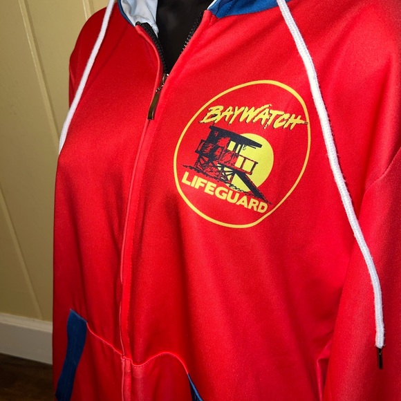 Baywatch Graphic Red and Blue Lightweight Zip Up Long Sleeve Jacket Size XL - Picture 7 of 12